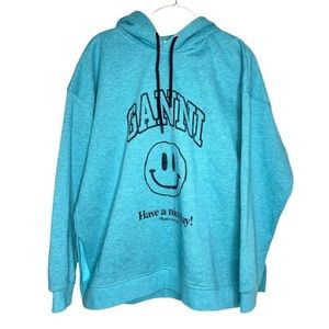 GANNI Have A Nice Day Smiley Oversized Hoodie L/XL